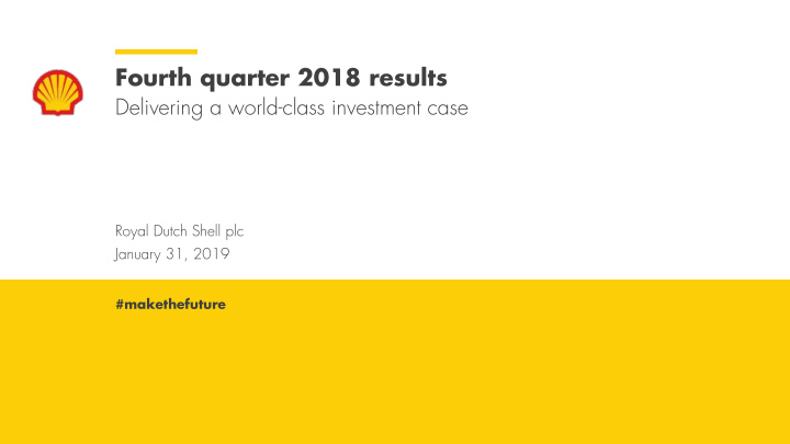 fourth quarter 2018 results