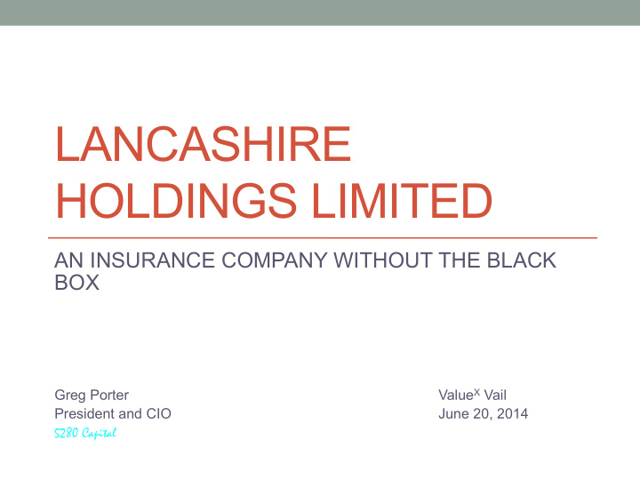 lancashire holdings limited