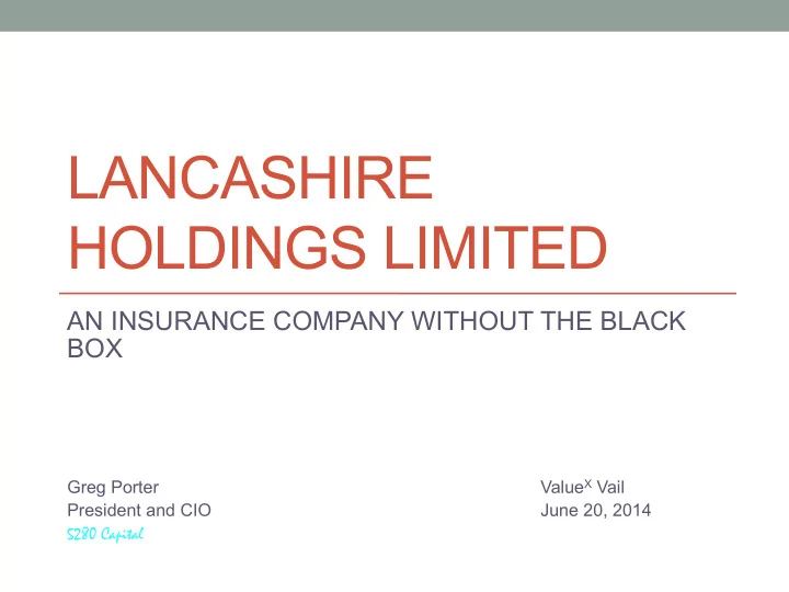 lancashire holdings limited