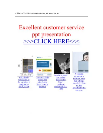 Excellent customer service ppt presentation  &gt;&gt;&gt;CLICK HERE&lt;&lt;&lt;  A personal