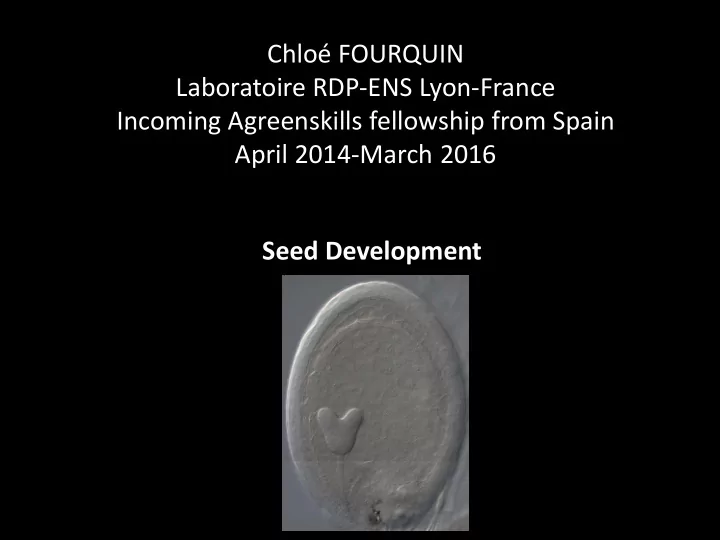 chlo fourquin laboratoire rdp ens lyon france incoming