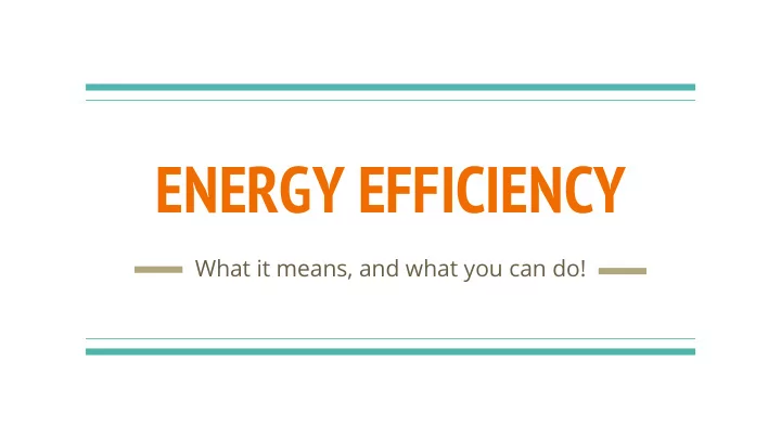 energy efficiency