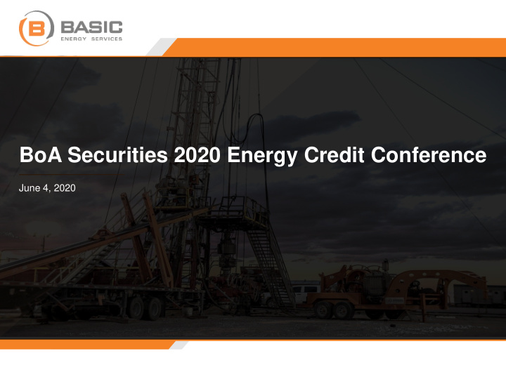 boa securities 2020 energy credit conference