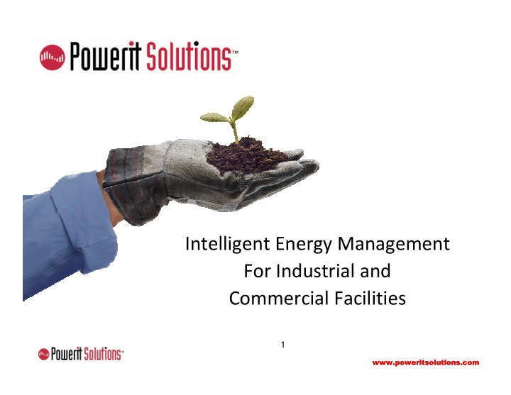 intelligent energy management for industrial and