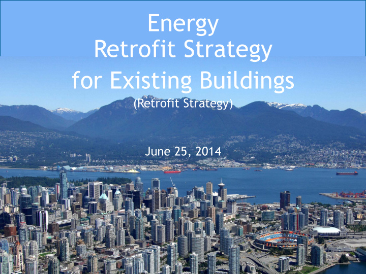 energy retrofit strategy for existing buildings
