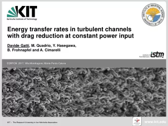 Energy transfer rates in turbulent channels  with drag reduction at constant power input  Davide