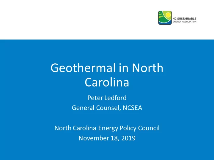geothermal in north
