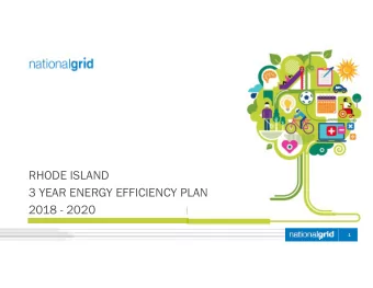 RHODE ISLAND  3 YEAR ENERGY EFFICIENCY PLAN  2018 - 2020  1  Policies and goals guiding the 3 year