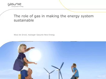 sustainable  Wout de Groot, manager Gasunie New Energy  In cooperation with partners    we