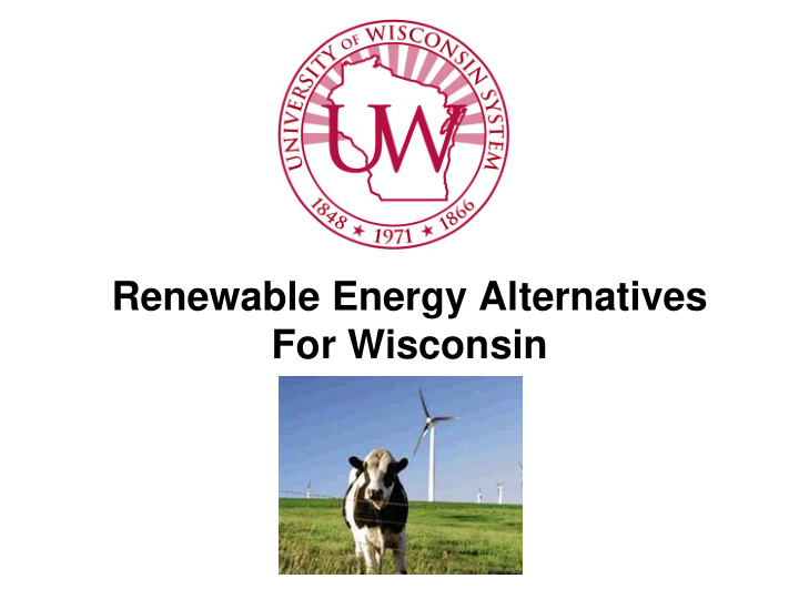 renewable energy alternatives for wisconsin a significant