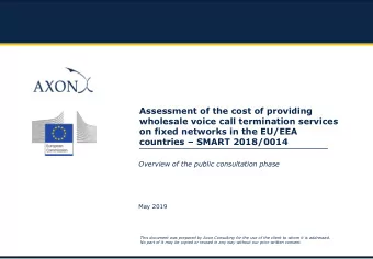 Assessment of the cost of providing  wholesale voice call termination services  on fixed networks