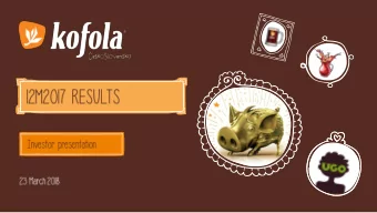 Central and Eastern Europe Revenues 12M17 :  264M EBITDA 12M17 :  36M  7 production plants