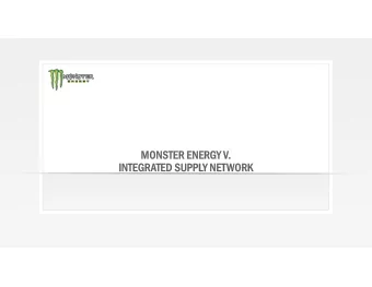MONS  MONSTER ENER  TER ENERGY V  V.  INTEGRA  INTEGRATED SUPPL  ED SUPPLY NET  NETWORK  ORK  Mons