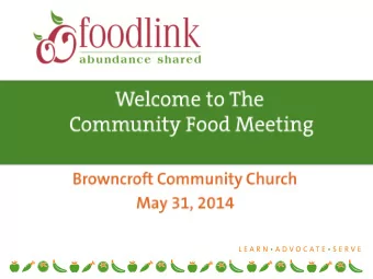 Jason Carroll, Foodlink Volunteer Program Manager      Sugar Sweetened Beverages  &amp;  The