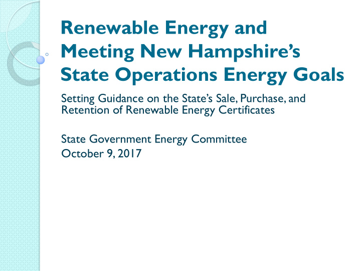 renewable energy and meeting new hampshire s state