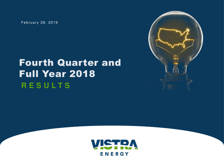 fourth quarter and full year 2018