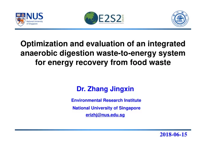 optimization and evaluation of an integrated anaerobic