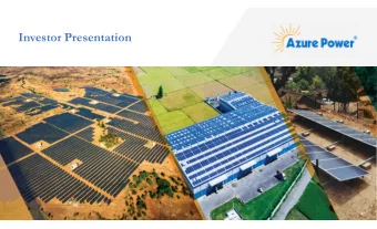 Investor Presentation  Disclaimer  Forward-Looking Statements  This information contains