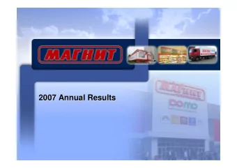 2007 Annual Results  2007 Annual Results  Disclaimer  Disclaimer  This Presentation does not