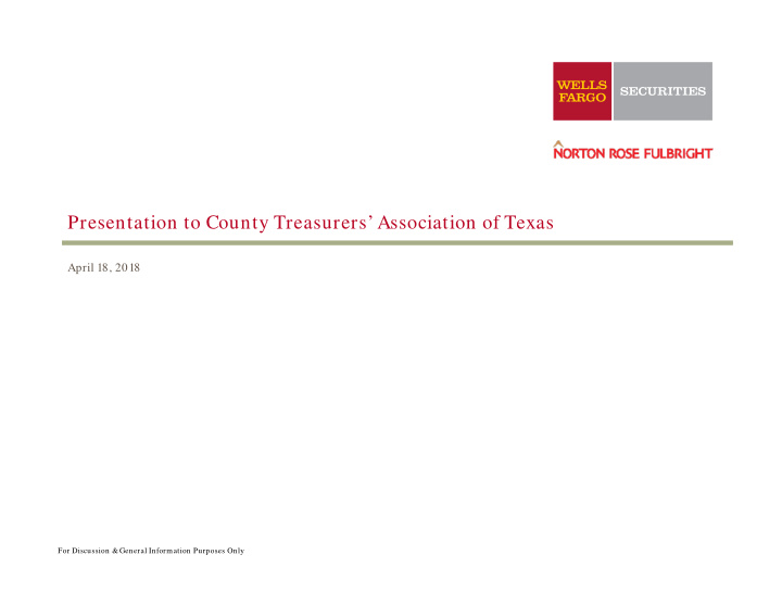 presentation to county treasurers association of texas