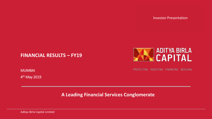 financial results fy19