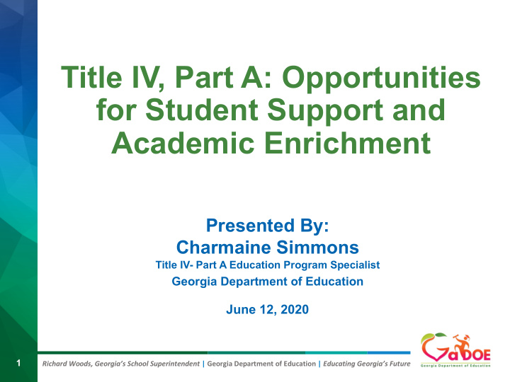 title iv part a opportunities for student support and