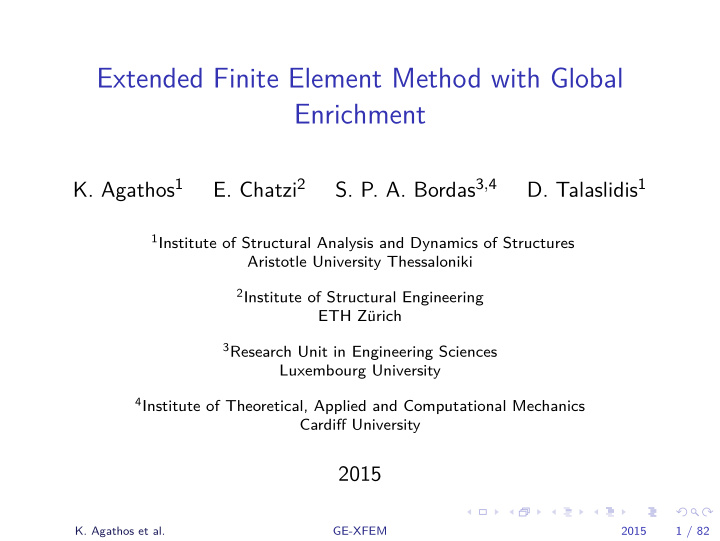 extended finite element method with global enrichment