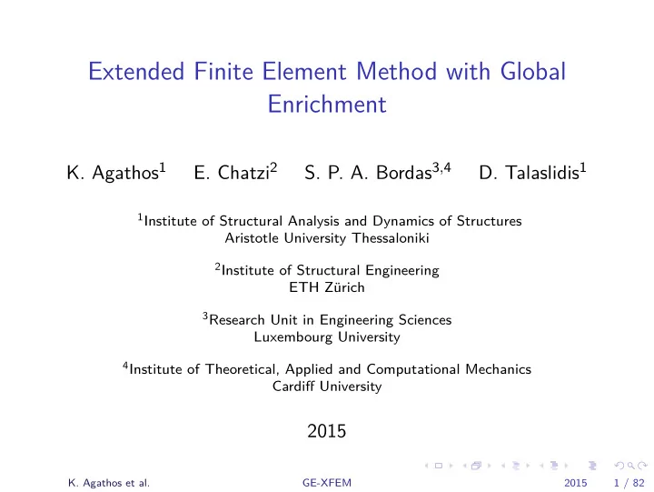 extended finite element method with global enrichment