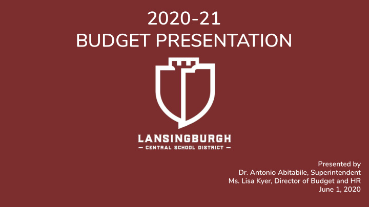 2020 21 budget presentation