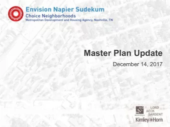 Master Plan Update  December 14, 2017  1  AGENDA   Welcome and Introductions   Executive