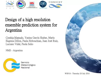 Design  ign of a  of a high re  high resolution  solution  ense  nsemble  mble pre  predic  dictio