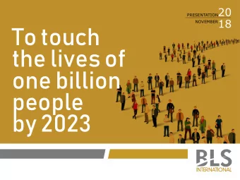 To touch  the lives of  one billion  people  by 2023  BLS International Service Limited  THIS  S