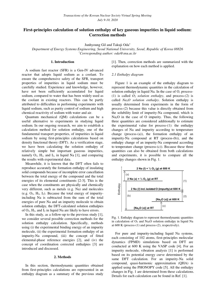 first principles calculation of solution enthalpy of key