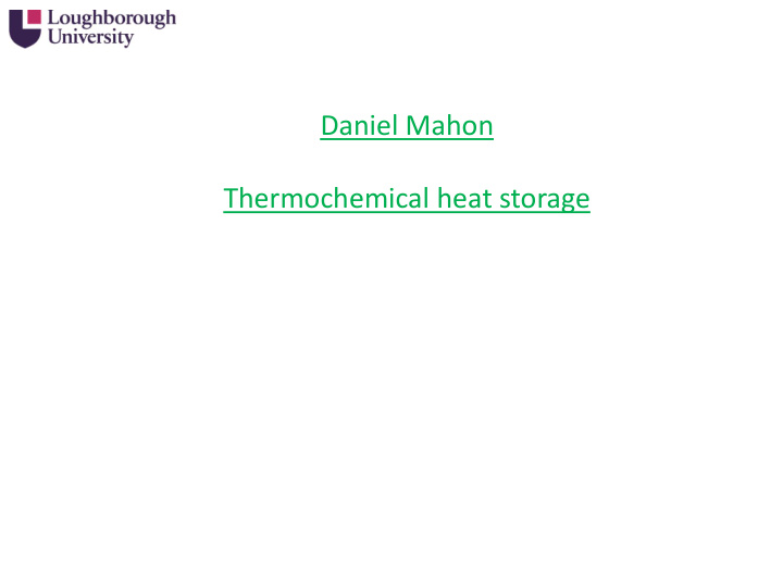 daniel mahon thermochemical heat storage