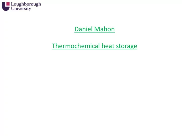 daniel mahon thermochemical heat storage