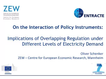 On the Interaction of Policy Instruments:  Implications of Overlapping Regulation under  Different