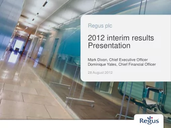 Presentation  Mark Dixon, Chief Executive Officer  Dominique Yates, Chief Financial Officer  28