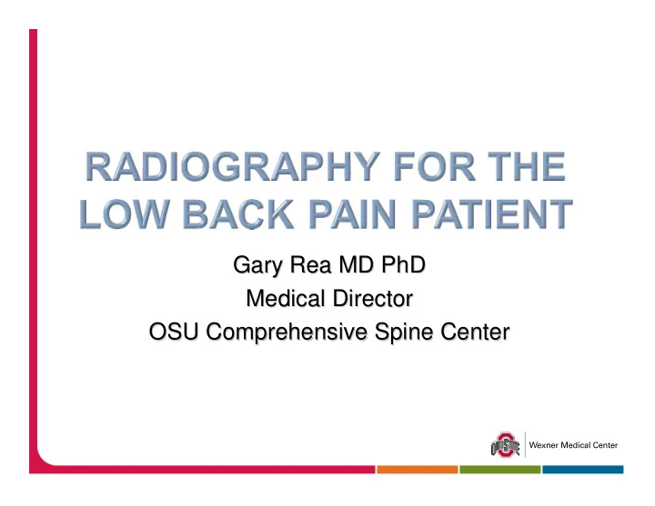 gary rea md phd gary rea md phd medical director medical