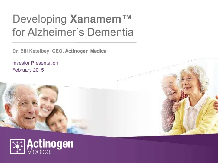 for alzheimer s dementia