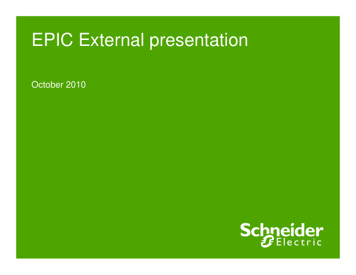 epic external presentation
