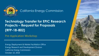 TITLE OF PRESENTATION  Projects  Request for Proposals  (RFP-18-802)  Name of Presenter  Energy