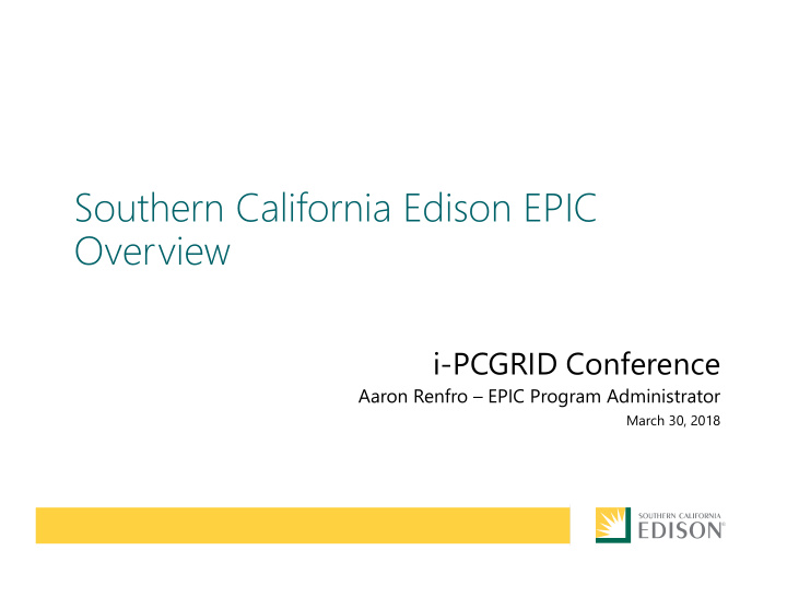 southern california edison epic overview