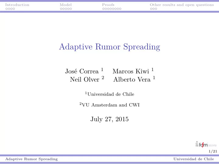 adaptive rumor spreading