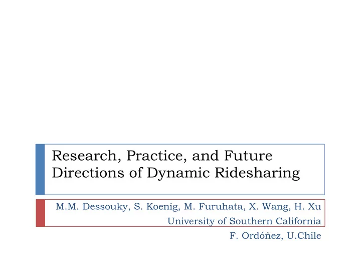 research practice and future directions of dynamic