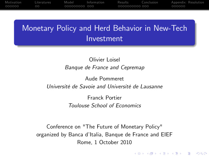 monetary policy and herd behavior in new tech investment