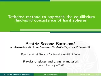 Tethered method to approach the equilibrium  fluid-solid coexistence of hard spheres  Beatriz