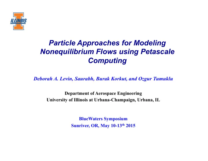 particle approaches for modeling nonequilibrium flows