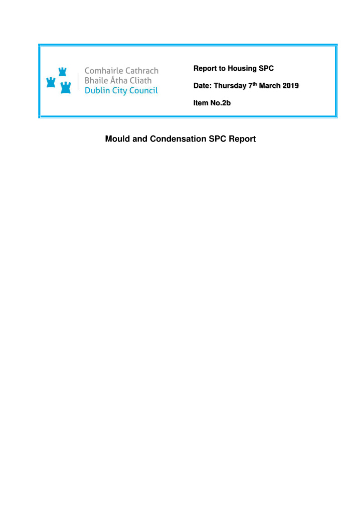 mould and condensation spc report