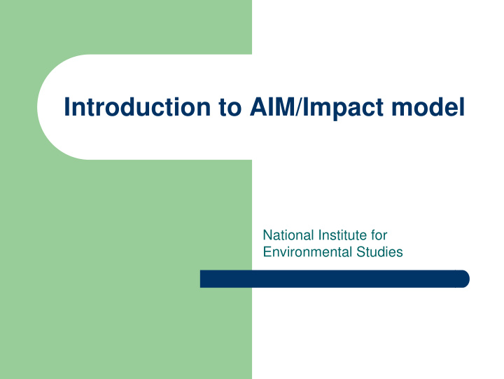 introduction to aim impact model