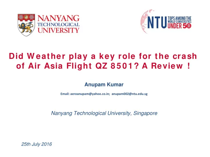 did w eather play a key role for the crash of air asia